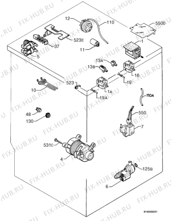 Взрыв-схема стиральной машины Zanussi WDA1255W - Схема узла Electrical equipment 268